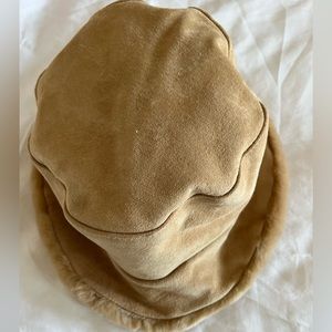 Whiteley Ladies Suede/Fur Bucket Hat Camel One Size